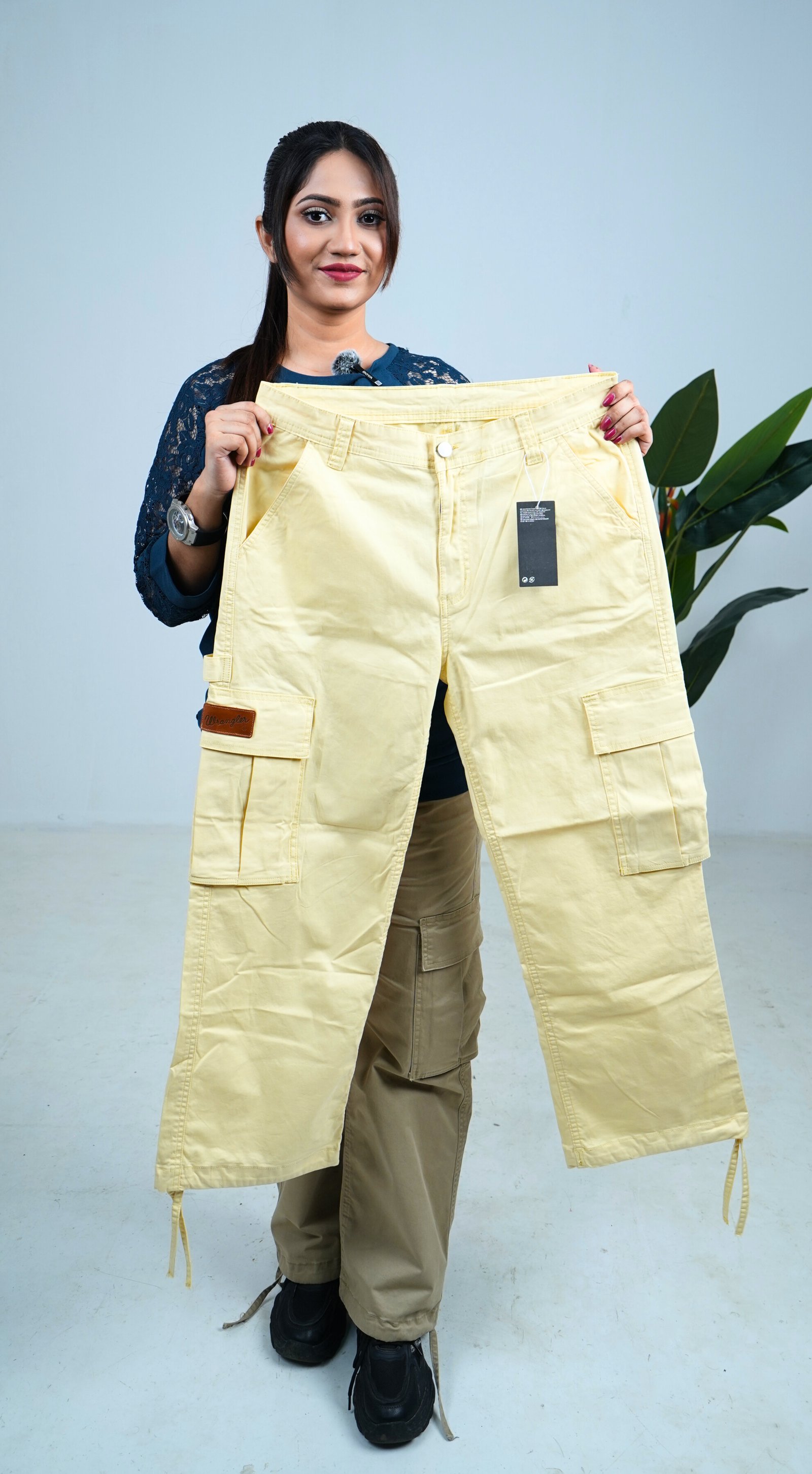 Ladies Baggy Cargo Pants-(yellow). Code-3001